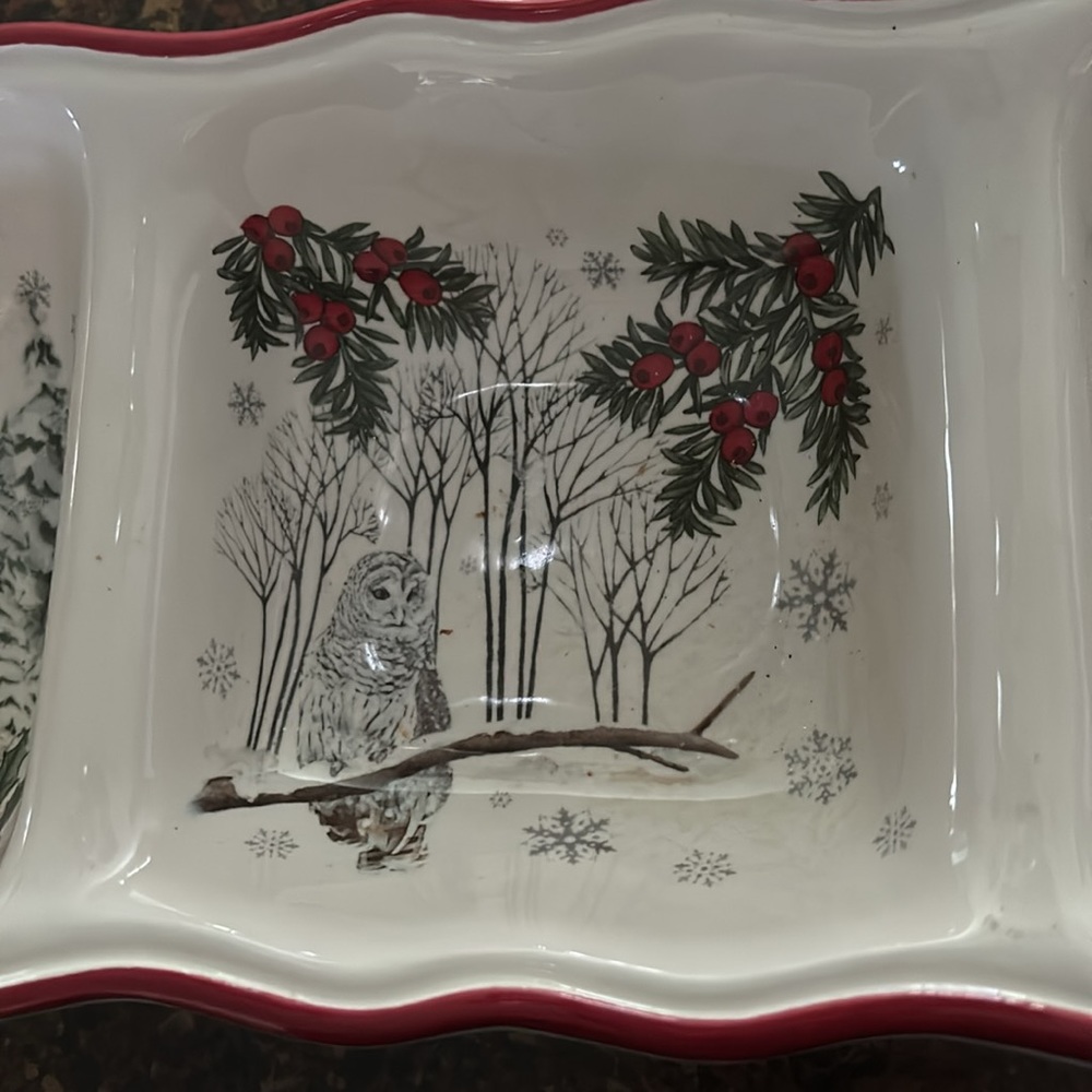 3-section winter serving dish - Picture 3 of 5